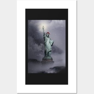 Christmas Statue of Liberty Posters and Art